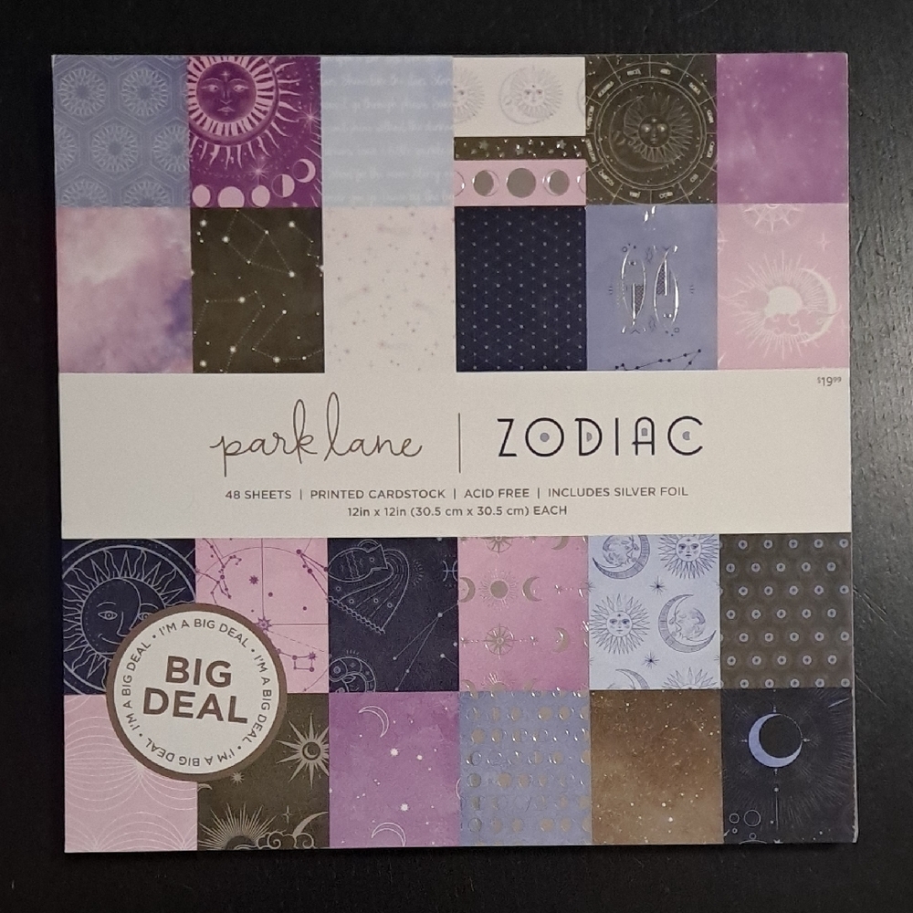Park Lane zodiac cardstock with silver foil accents- 6 Pages